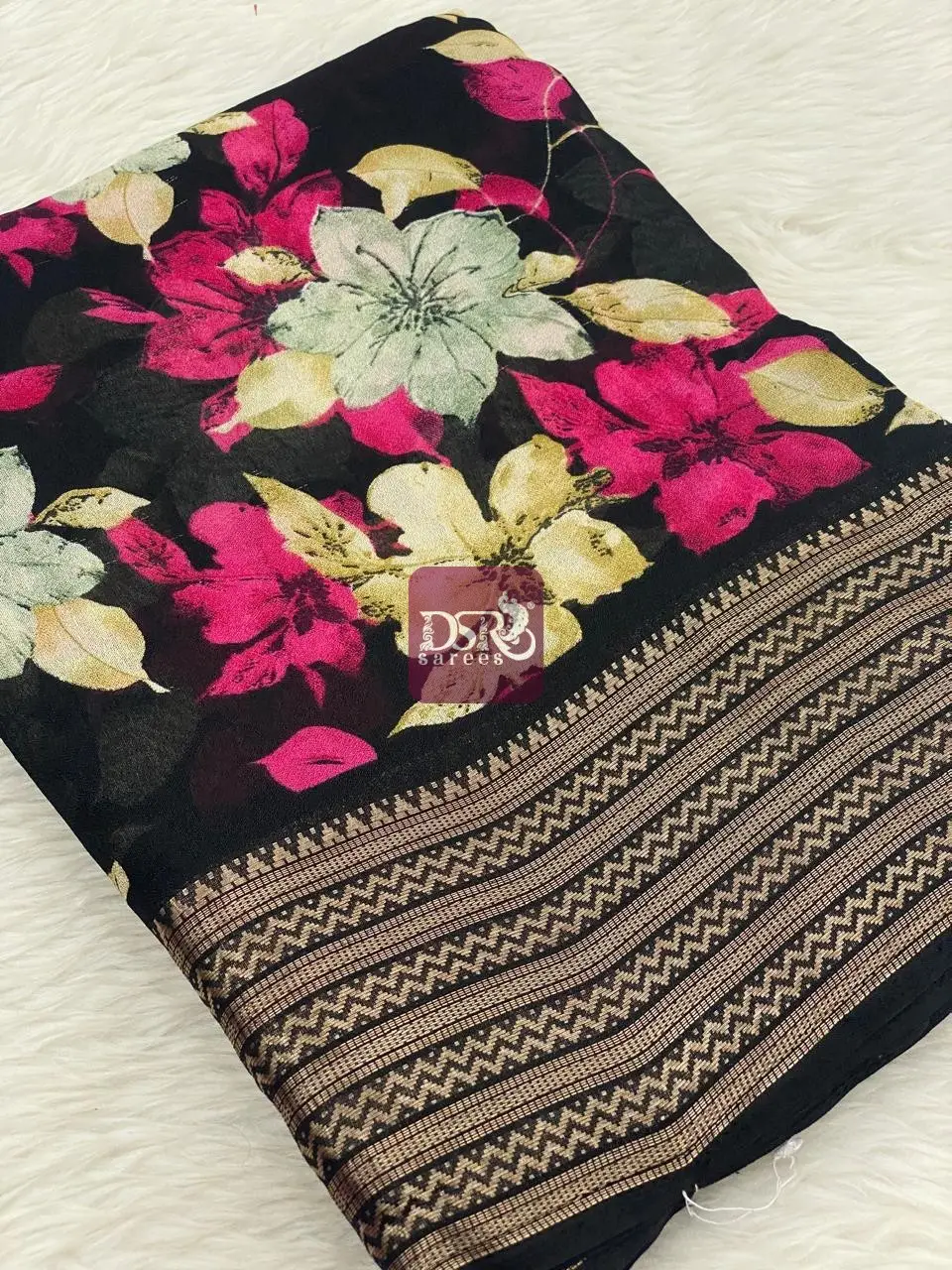 Viscose Chiffon Saree - vol7
