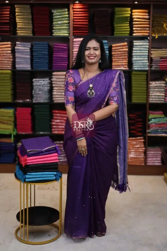 Chanderi Sico With Mirror work