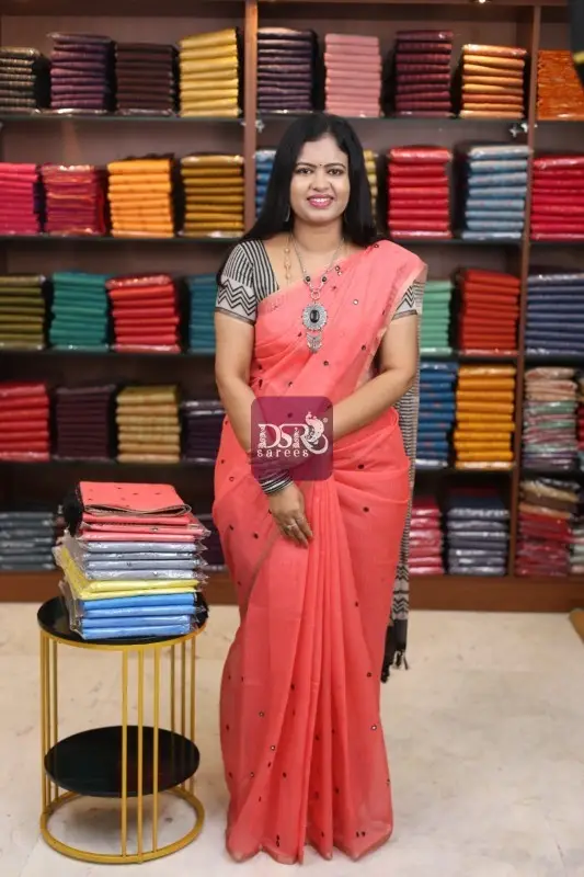 Chanderi Sico With Mirror work