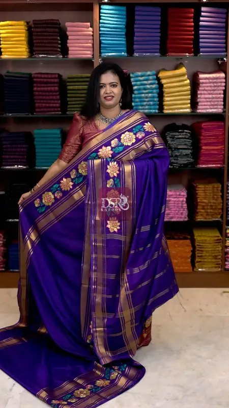Embroidery Mysore Crepe Saree