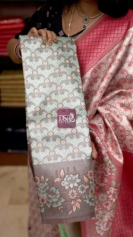Silver Tissue Semi Silk Sarees