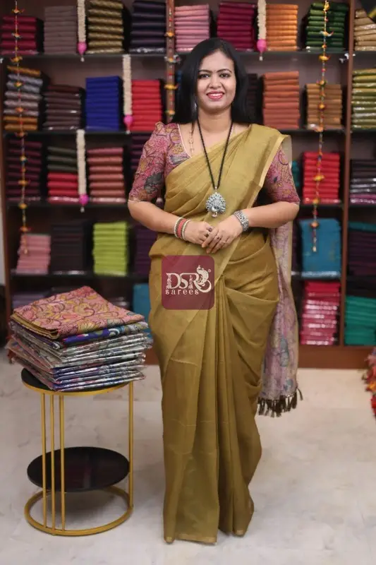 Kalamkari Chanderi Sico Saree