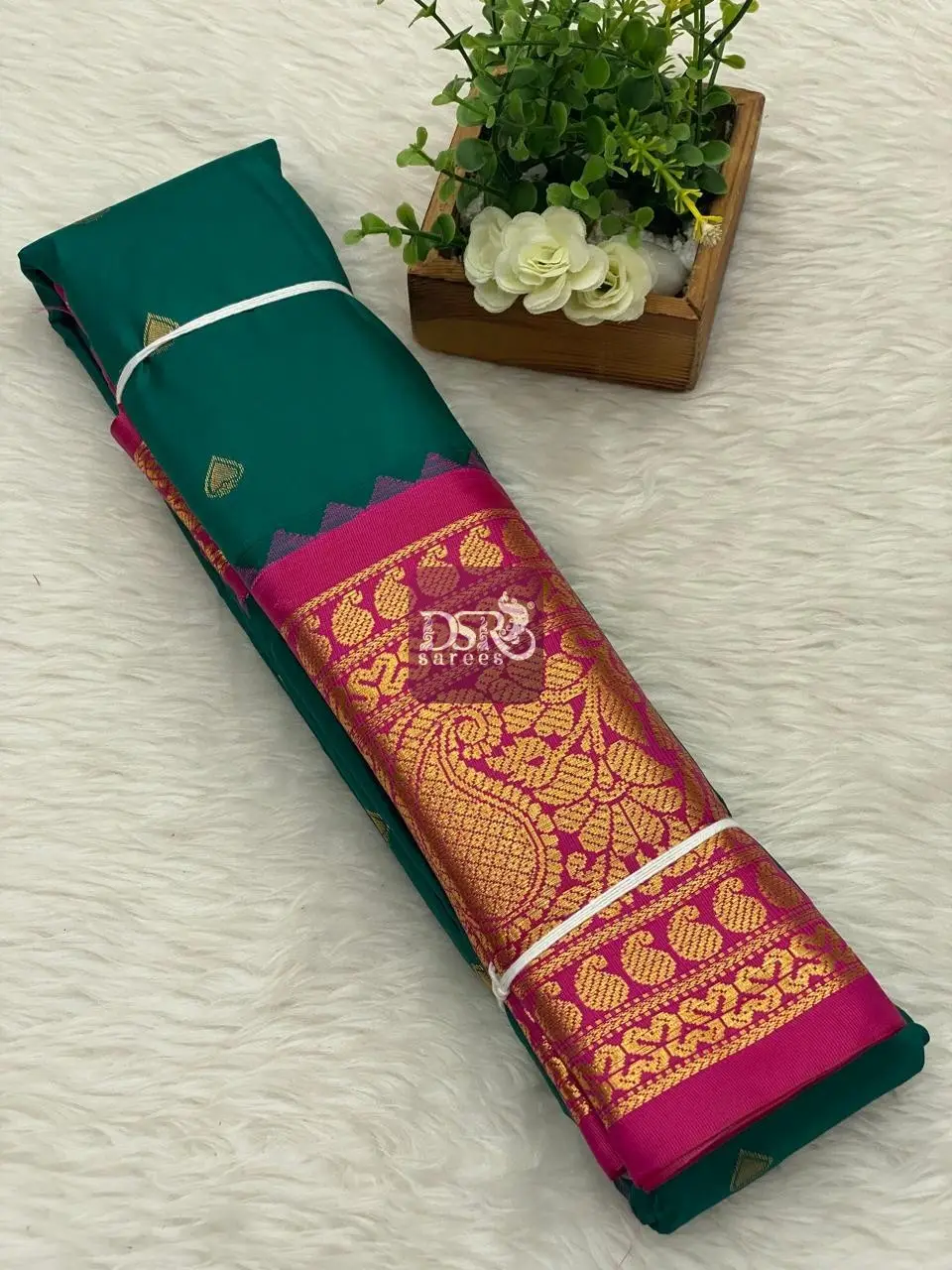 Semi Gadwal Border Sarees