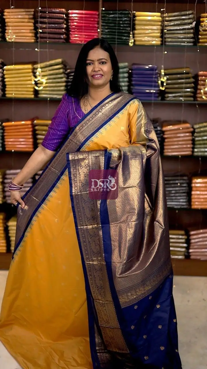 Semi Gadwal Border Sarees
