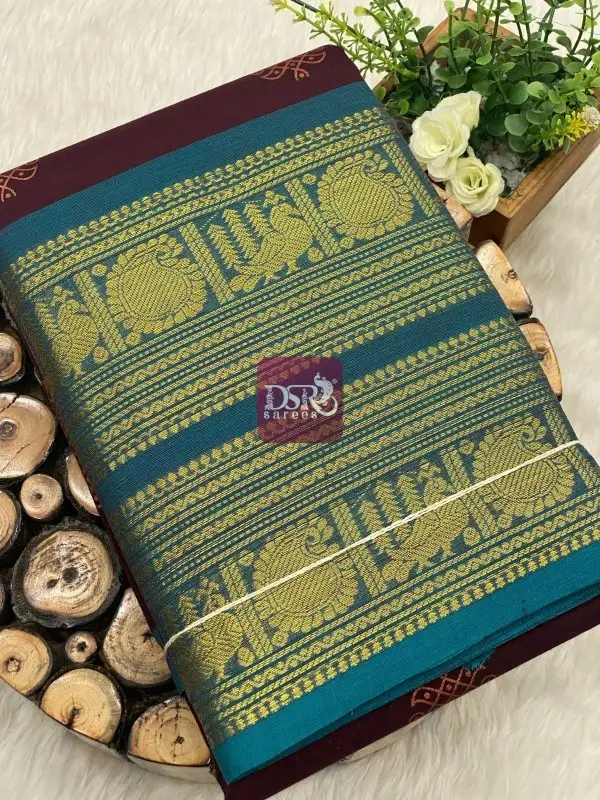 Printed chettinadu cotton saree W/B - vol 1