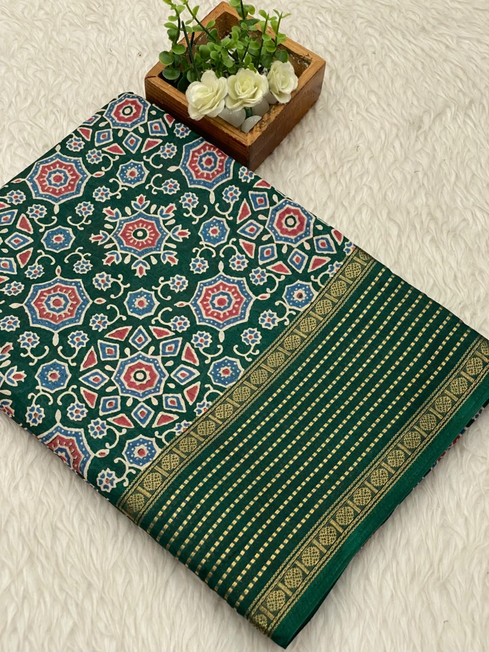 Ajrak Dola Saree