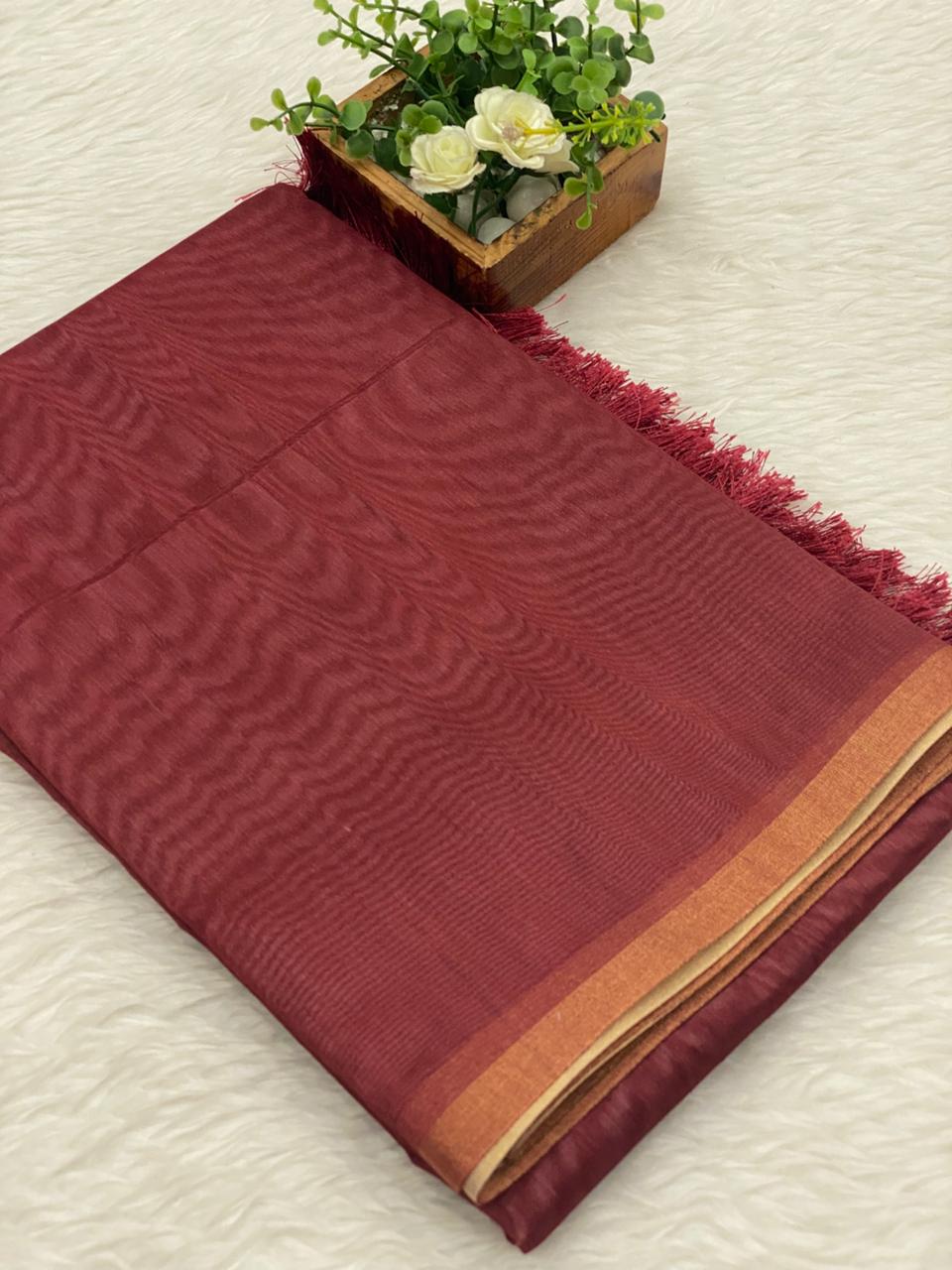 Chanderi sico Saree