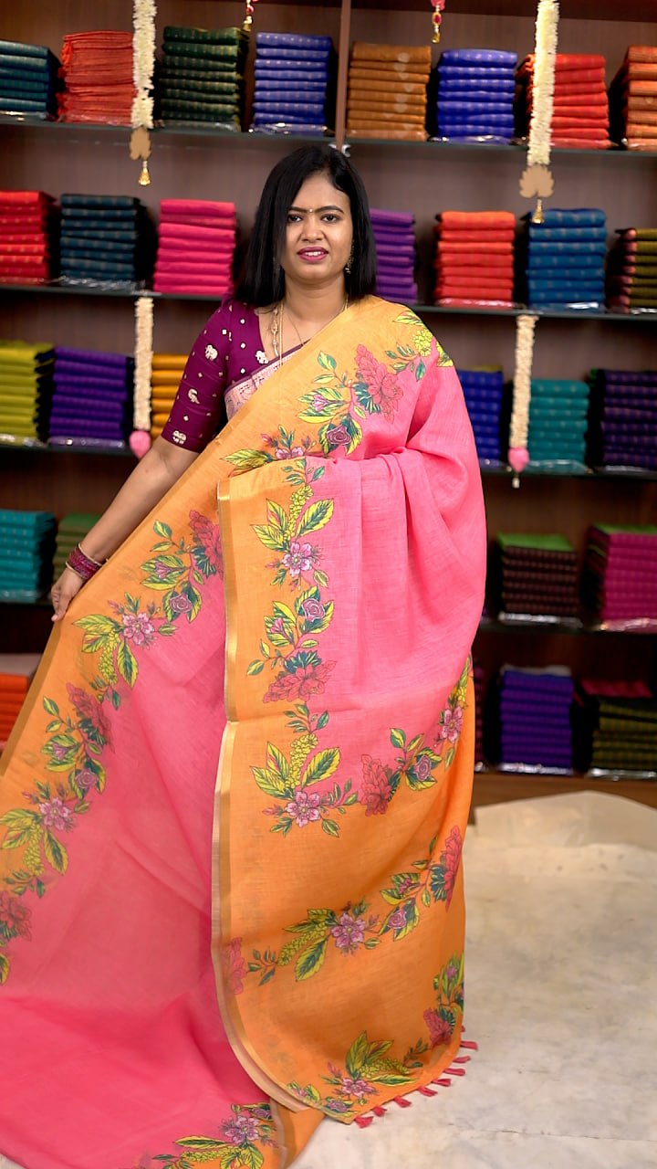 Linen Cotton Saree - Vol3