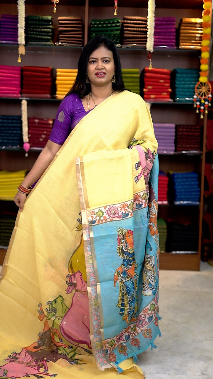 Mirror Work Chanderi Sico Sarees