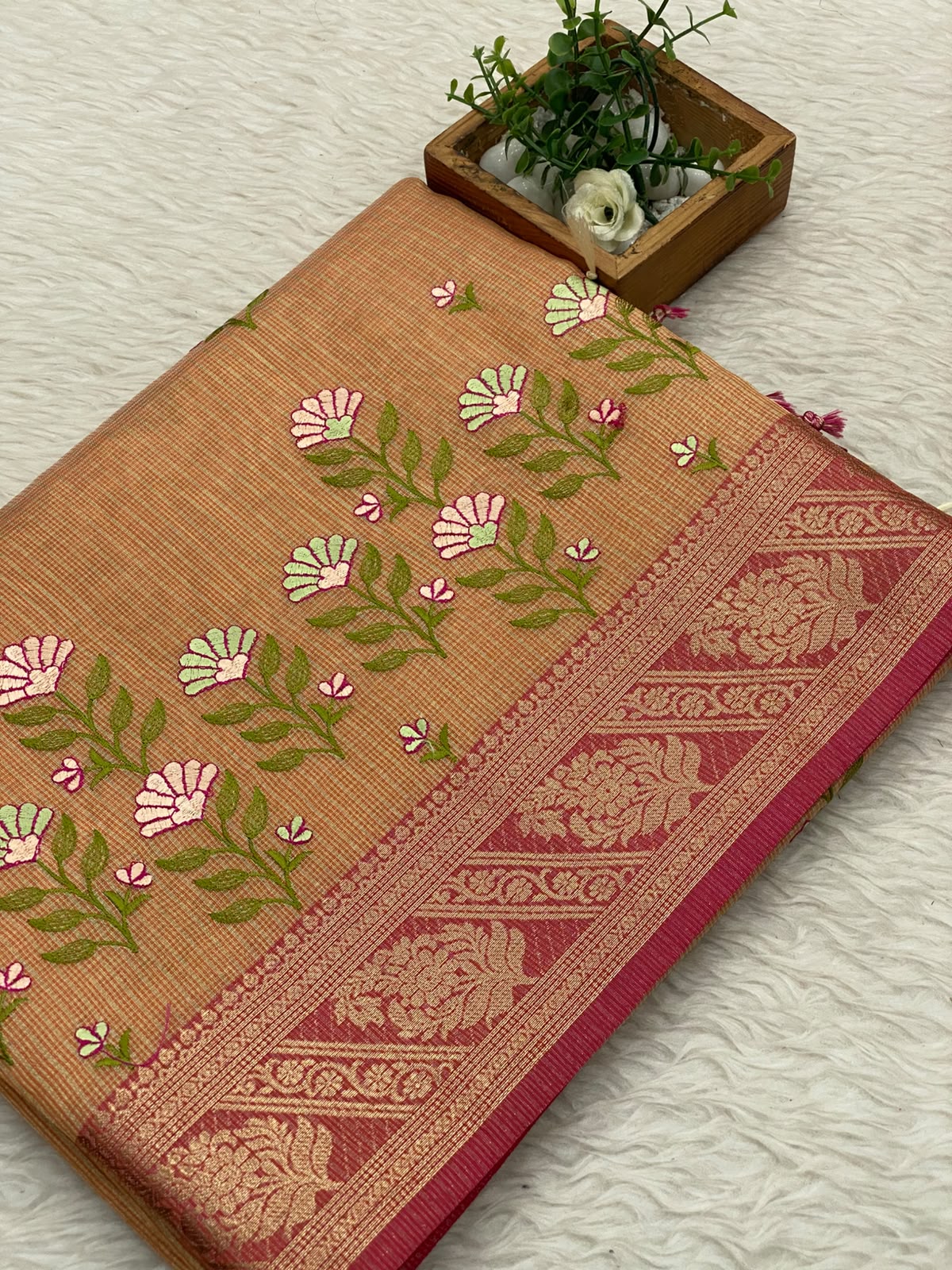 Kota Net Embroidery  Saree
