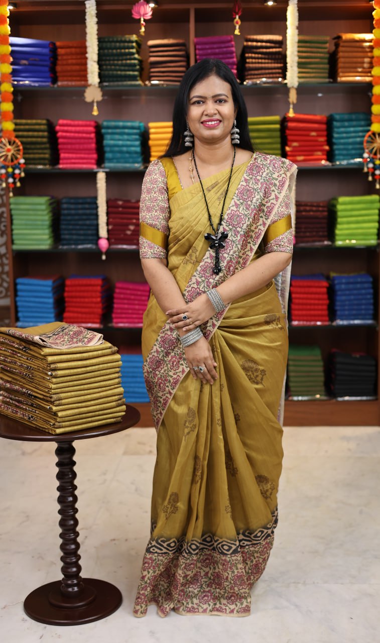 Kalamkari Jute Silk saree