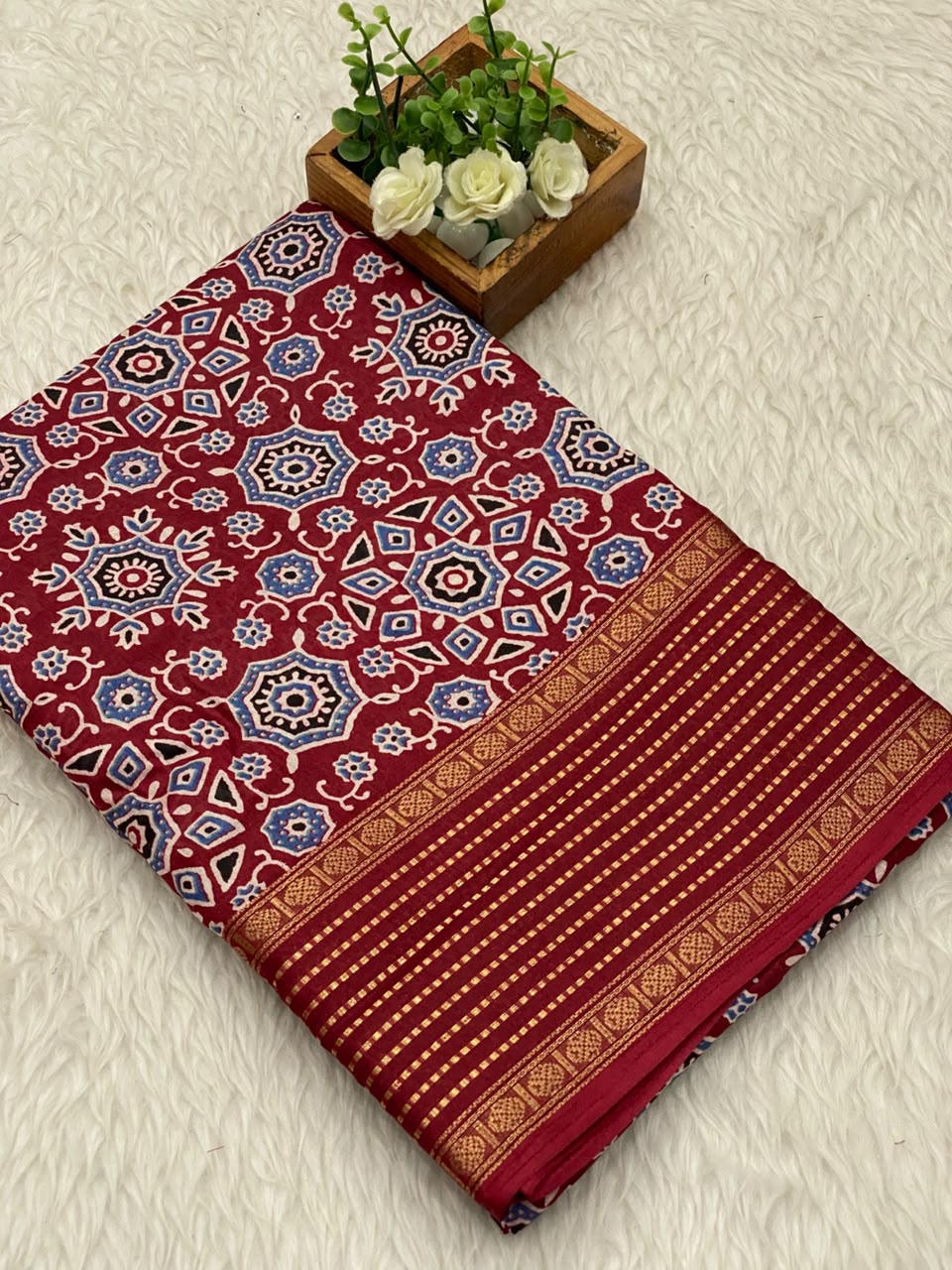 Ajrak Dola Saree