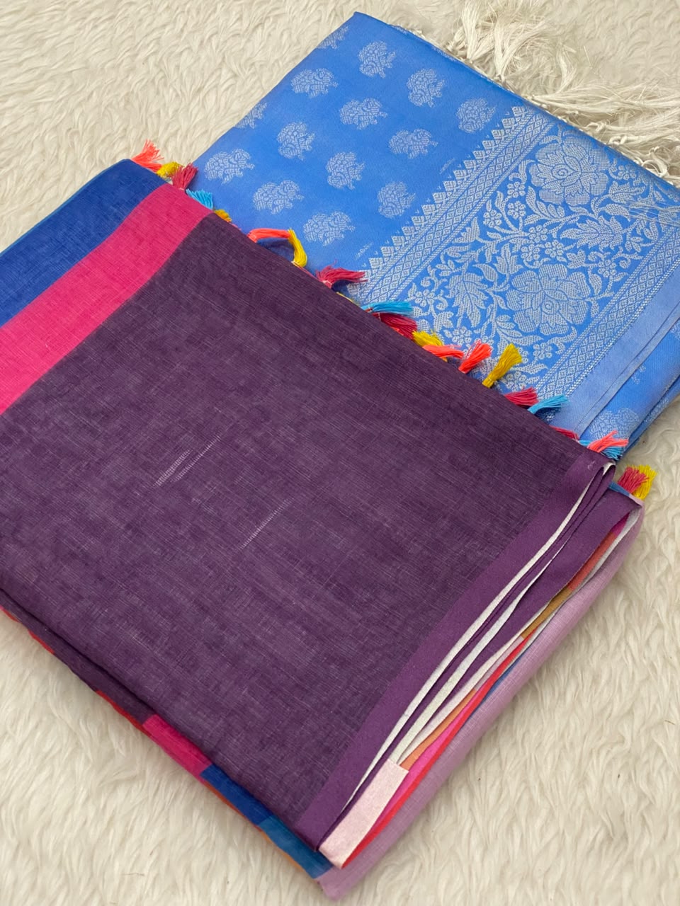 999 - Linen Kanchi Tissue Combo Saree