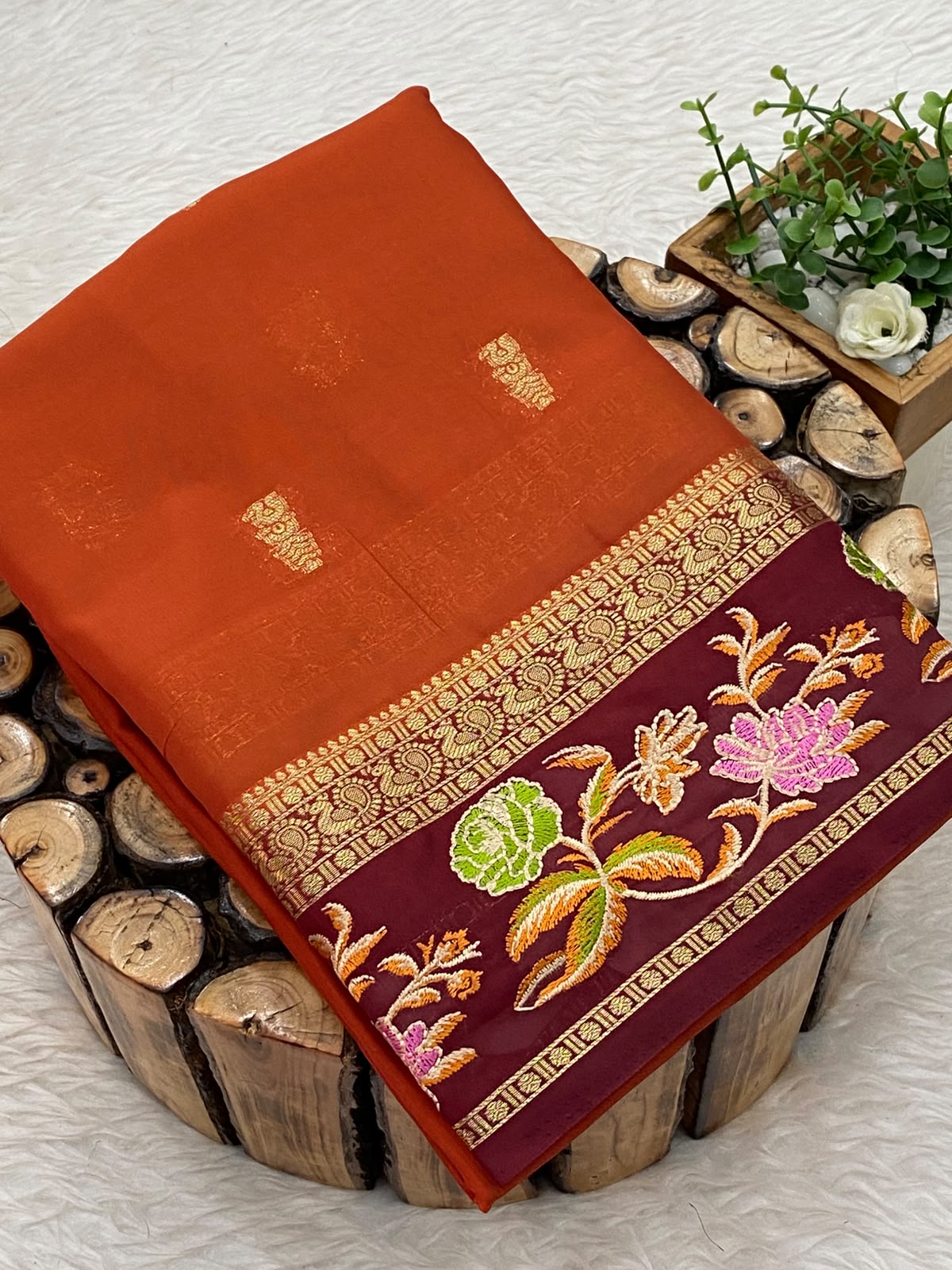 Embroided Mysore Crepe Silk
