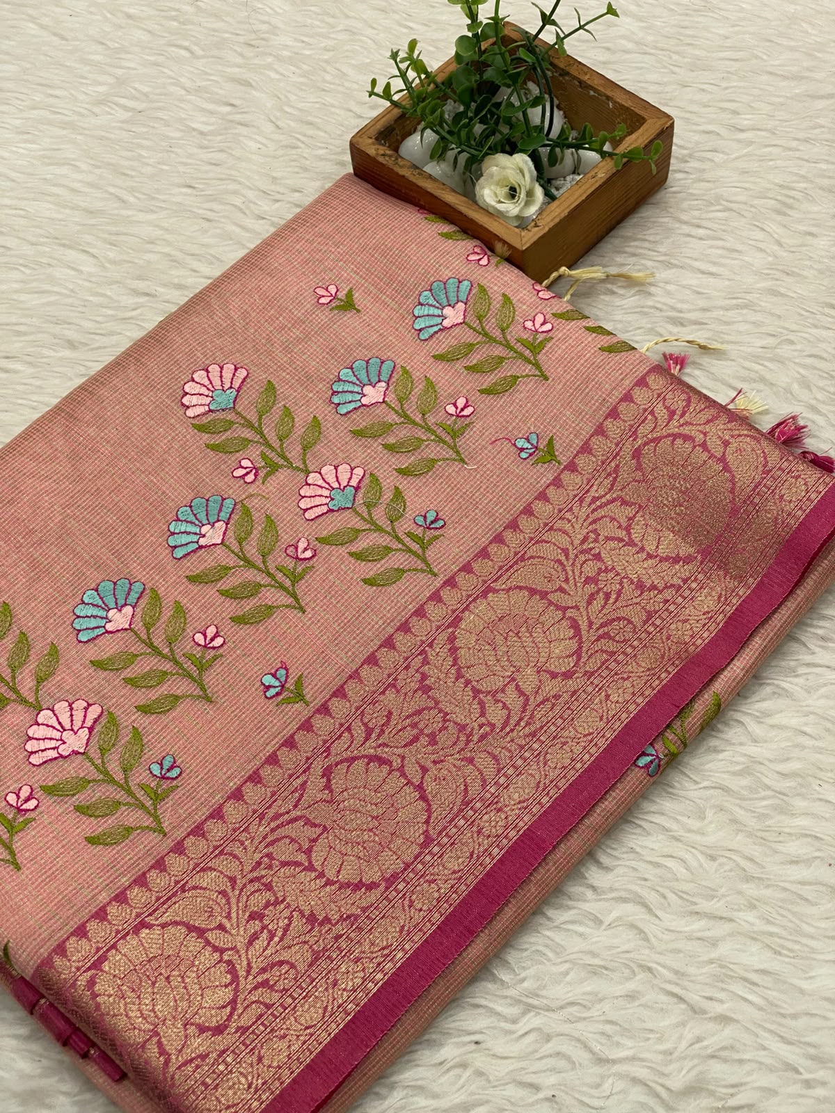 Kota Net Embroidery  Saree