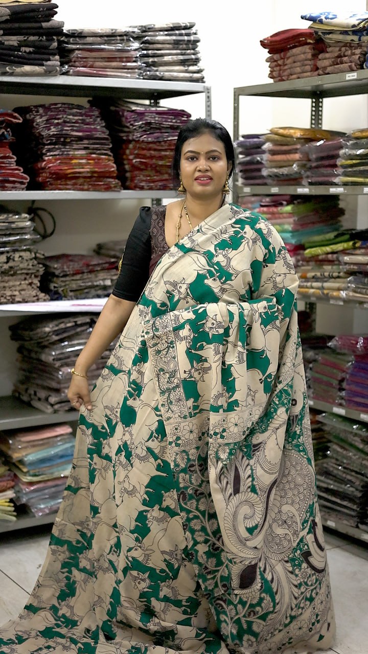 60s Count Premium Kalamkari Cotton Saree